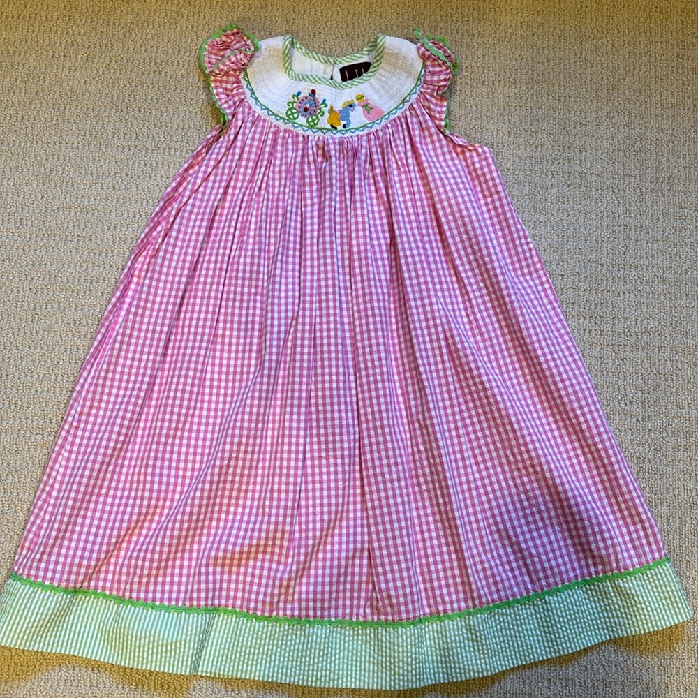 Lil Cactus Cinderella smocked gingham dress